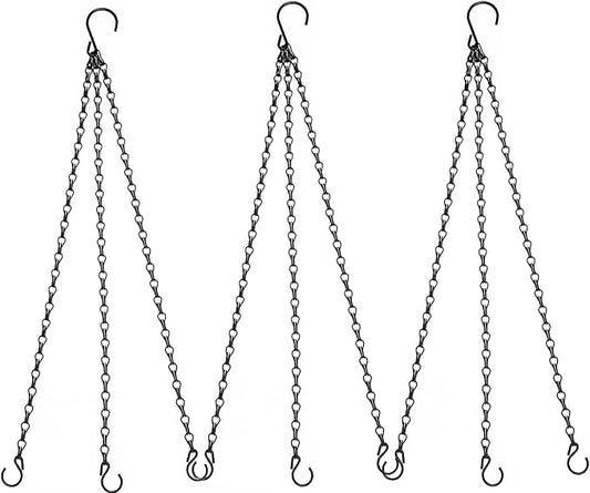 Hanging Baskets Chains 23 Inches 3 Leads Hanging Chains Flower Pot Hanger Replacement Plant Hangers for Planters and Lanterns, Pack of 3 (3 Legs)