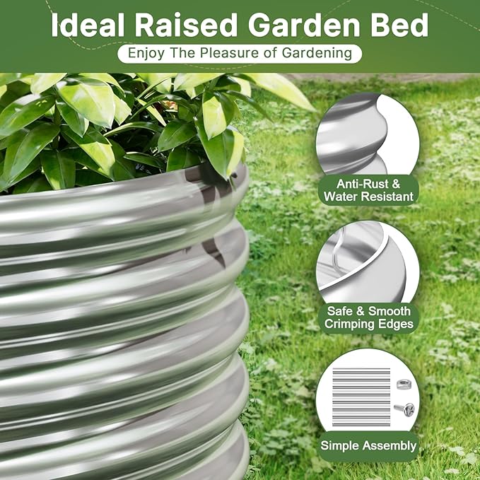 3 PCS 4x2ft Galvanized Raised Garden Bed Outdoor, Metal Garden Bed for Vegetables, Above Ground Garden Box for Flower, Steel Raised Beds for Gardening