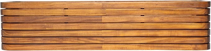 Christopher Knight Home Bruno Durable Acacia Wood Outdoor Coffee Table with Hollowed-Out Design, Slatted Patio Side Table, Versatile Patio Outdoor Furniture, No Assembly Needed, Teak