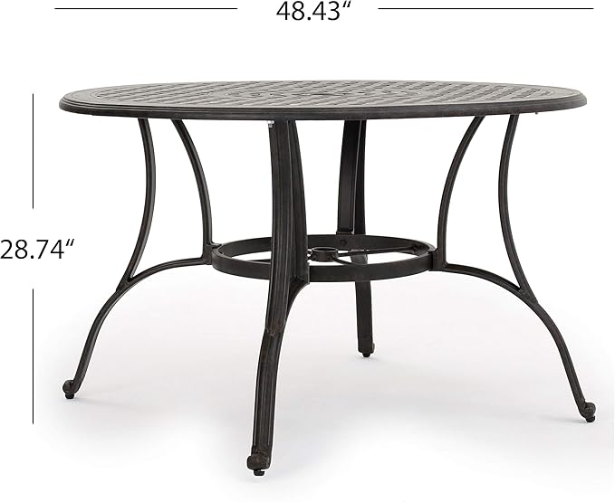 Christopher Knight Home Alfresco Outdoor Cast Aluminum Circular Dining Table, Bronze