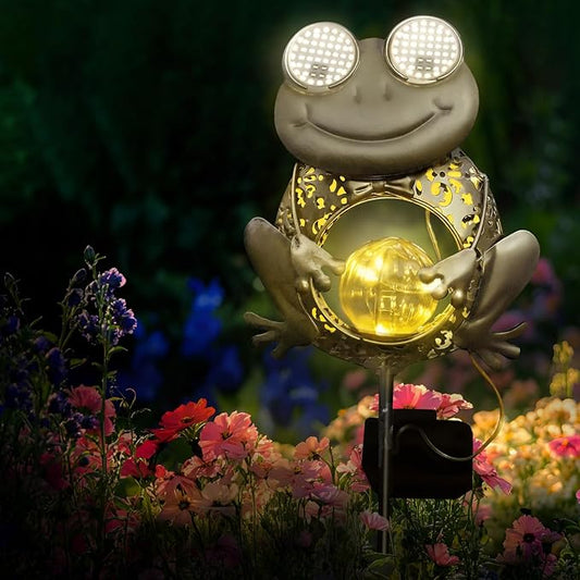 Solar Lights Outdoor Decor, Solar Frog Yard Decorations Outdoor, Garden Decorative, IP65 Waterproof, Gifts for Women Mom, for Yard Patio Lawn Pathway Landscape