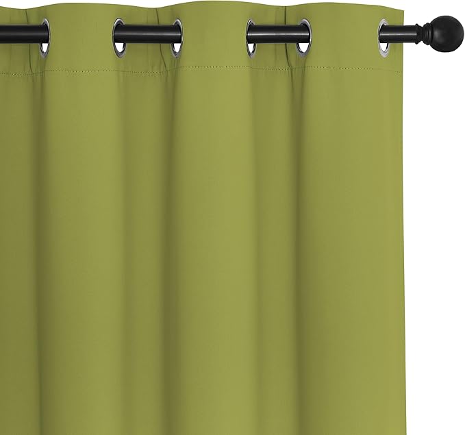 NICETOWN Blackout Curtains 54 Inches Long, Thermal Insulated Room Darkening Curtains for Bedroom, Window Treatment Drapes for Living Room Nursery (W66 x L54 Inch, Fresh Green, 1 Panel)