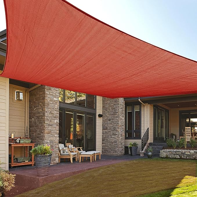 LOVE STORY Custom Size 9'x16' Terra Red Sun Shade Sail Rectangle UV Block Canopy Patio Sail Sunshades Fabric for Outdoor Garden Carport (We Make Custom Size)