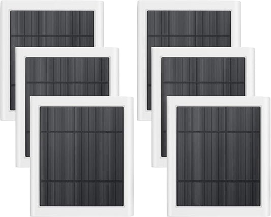 6 Pack IP65 Solar Panel for Rings Camera, 4W Solar Charger Compatible with Rings Spotlight &All-New Stick Up Outdoor Cam Battery, 10ft Long Cable with USB-C to Barrel Plug Adapter