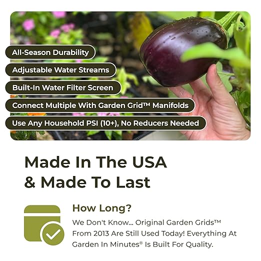 Garden Grid Watering System | Raised Garden Bed Drip Irrigation System – But Better | Pre-Assembled, Waters Every Plant Evenly, 2-Minute Setup | Square Foot Gardening Grid | US-Made (Cornerless, 2x8)