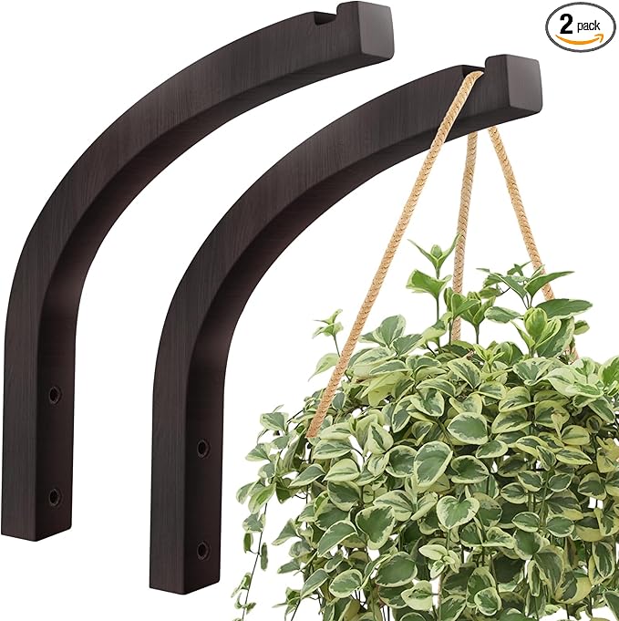 Stylish Wooden Plant Hanger – 2 Pack, 8-Inch Indoor/Outdoor Wall Hooks for Hanging Planters, Flower Pots, Lanterns, and Wind Chimes – Premium Beech Wood Home Decor