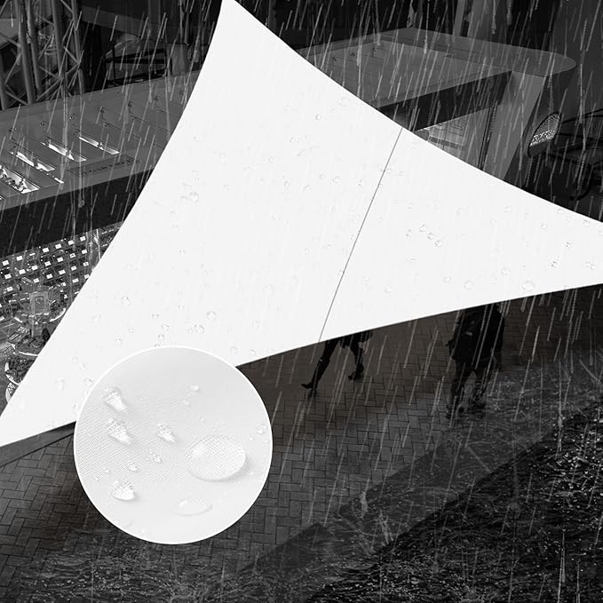 SUNNY GUARD Waterproof Sun Shade Sail 10'x10'x14.1' White Right Triangle UV Block Sunshade for Backyard Yard Deck Patio Garden Outdoor Activities and Facility(Customized)