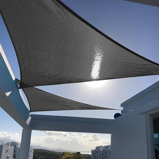 SUNNY GUARD Custom Size 14'x20'x24.4' Triangle Graphite Grey UV Block Sunshade for Backyard Yard Deck Patio Garden Outdoor Activities and Facility(Customized)