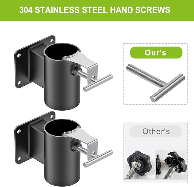 Heavy Duty Deck Railing Umbrella Holder, Patio Umbrella Stand for 1-2 Inch Poles, Space-Saving Design, Secure & Sturdy Post Flat Mount for Deck Railing, Balcony, Outdoor Courtyard, Fences