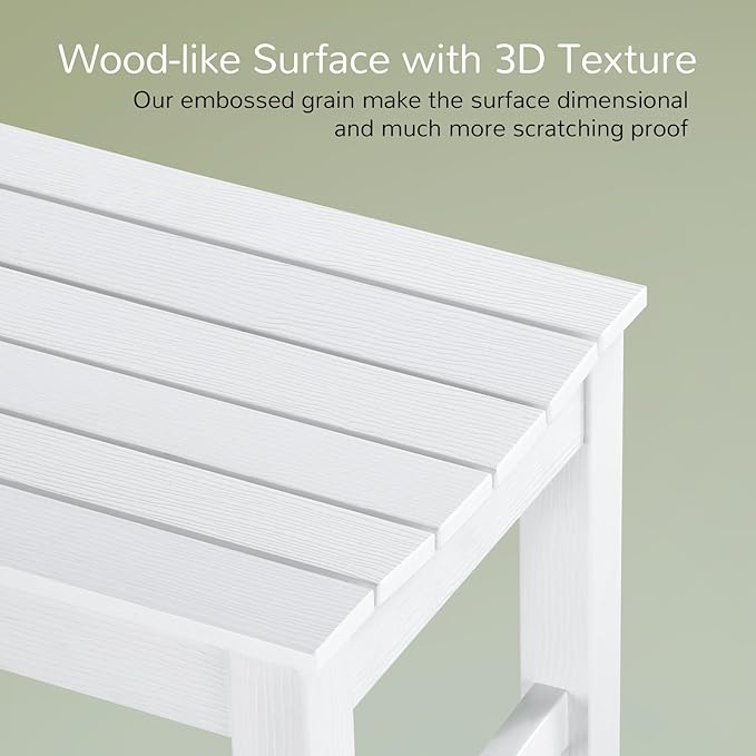 Stoog Outdoor Bench Set of 2, 2-Person Backless Outdoor Benches Weatherproof, Never Rot or Fade, White