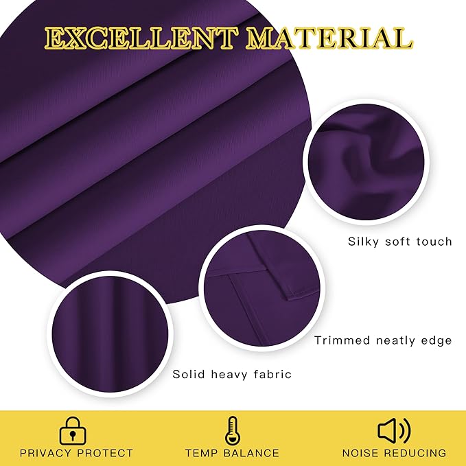 NICETOWN Door Curtain for Closet Doors 80 Inches Long 1 Panel, Blackout Doorway Curtain for Open Closet Bedroom, Room Divider Living Room for Privacy (Royal Purple, 1 Panel, 46W x 80L)