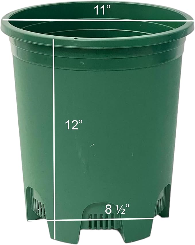 5 Gallon 20-Pack Green Nursery Pot Black Plastic Planters in Bulk with Drainage for Outdoor Indoor Large Plants Trees