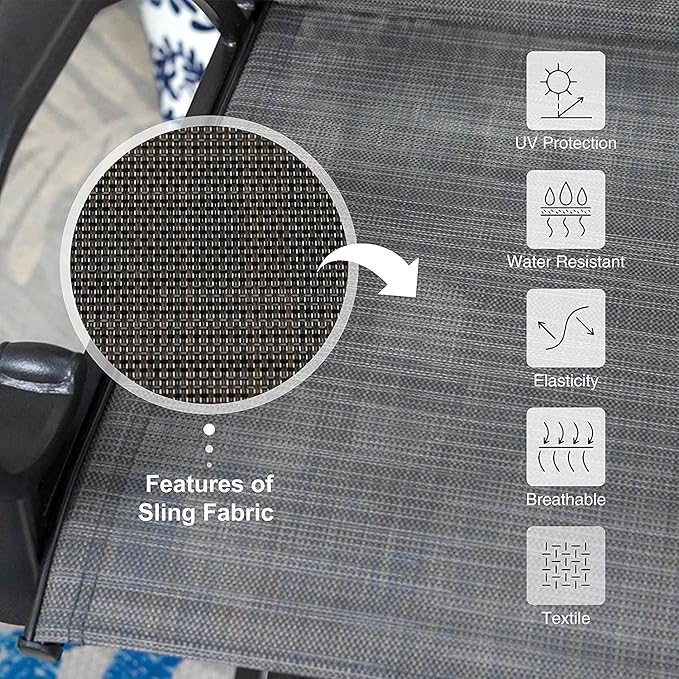 MFSTUDIO Outdoor Bar Stools Set of 6, Swivel Bar Height Patio Chairs Outdoor Barstools High Top Patio Swivel Bar Chairs with Armrest, Breathable Textilene, Grey