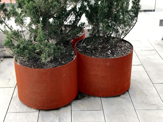 Plantercraft Large Round Planters for Outdoor Plants - 42 Inch Extra Large Corten Steel Planter | Modern Metal Garden Planter for Patio, Deck, and Landscape Focal Point