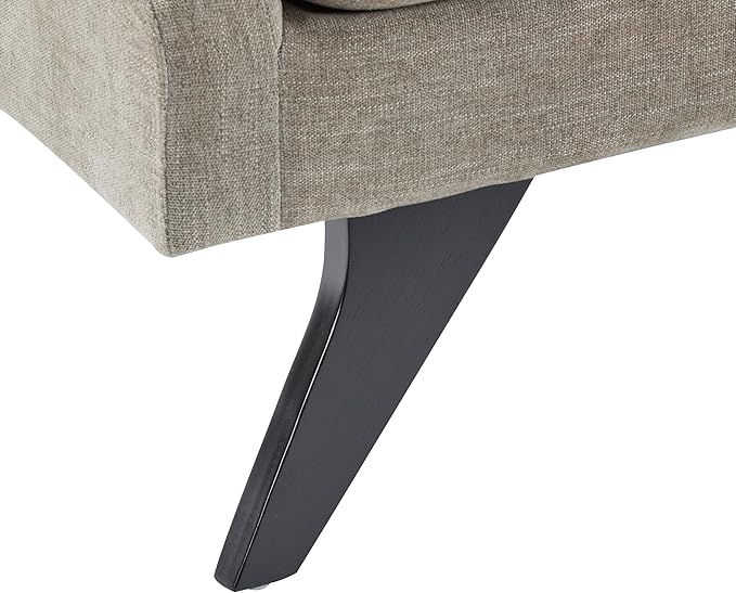 Christopher Knight Home Cagle Upholstered Loveseat Sofa with Splayed Legs, Birch Wood Frame Lounge Chair, Living Room Chaise Lounge Chair Indoor, Soft Lounge Sofa with Rolled Accent Pillow, Khaki