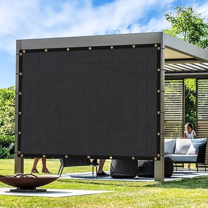 Artpuch Outdoor Pergola Shade Cover 20x21 FT Sun Shade Cloth with Grommets Black 90% UV Protection Canopy Patio Privacy Screen (Customized Available)