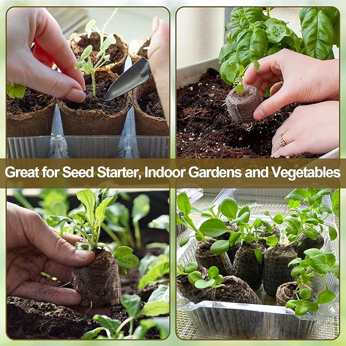 Legigo 300 Pcs 40mm Seed Starter Peat Pellets for Seedlings- Compressed Seed Starter Pods Seed Starting Pellets Plugs Soil Peat Pods for Starting Seeds, Garden Planting Herb Flower Vegetables