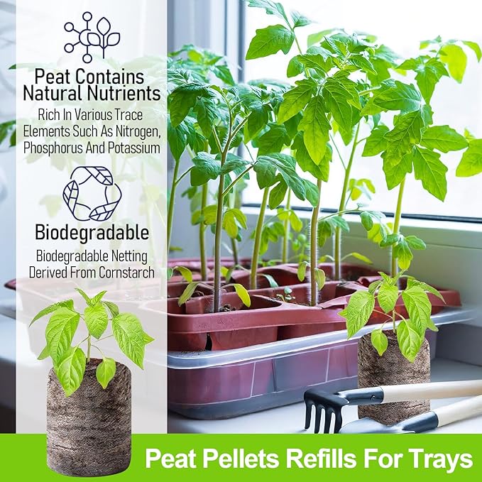 Legigo 500 Pcs 30mm Seed Starter Peat Pellets for Seedlings- Compressed Seed Starter Pods Seed Starting Pellets Plugs Soil Peat Pods for Starting Seeds, Garden Planting Herb Flower Vegetables