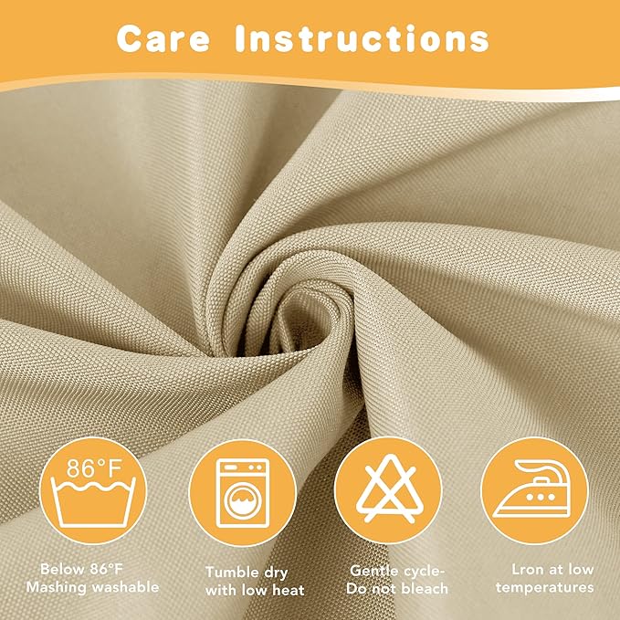 HolidayIdeas Outdoor Curtains for Patio Waterproof, 4 Panels - 54 x 95 Inch - Privacy Protection & Light Filtering Curtains Cream Grommet Outside Curtains for Porch, Gazebo, Pergola, Backyard