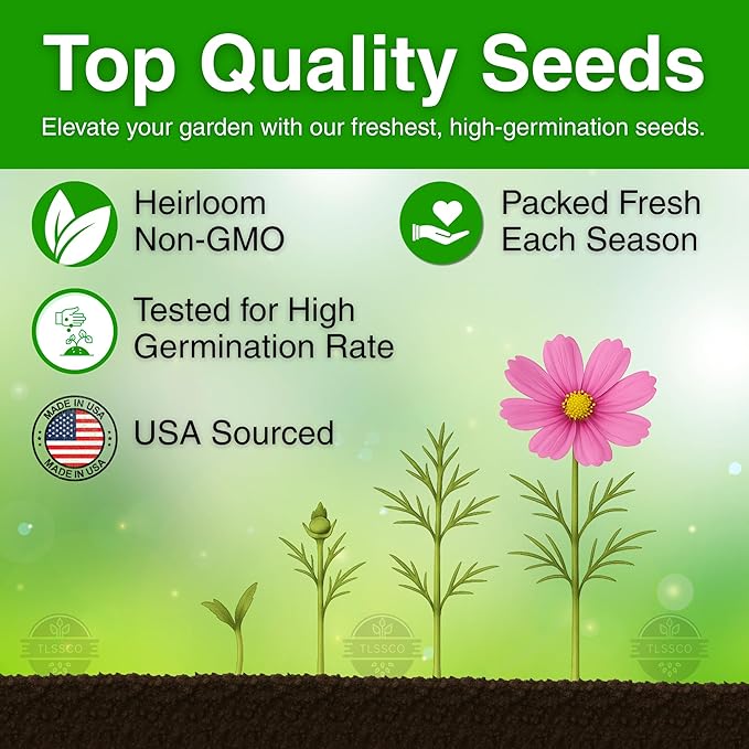 3045+ Crazy Blend Cosmos Seeds, Pack for 2026 Non-GMO Flower Seeds – 10+ Varieties of Cosmos – Bulk Cosmos Flowering Seed Mix