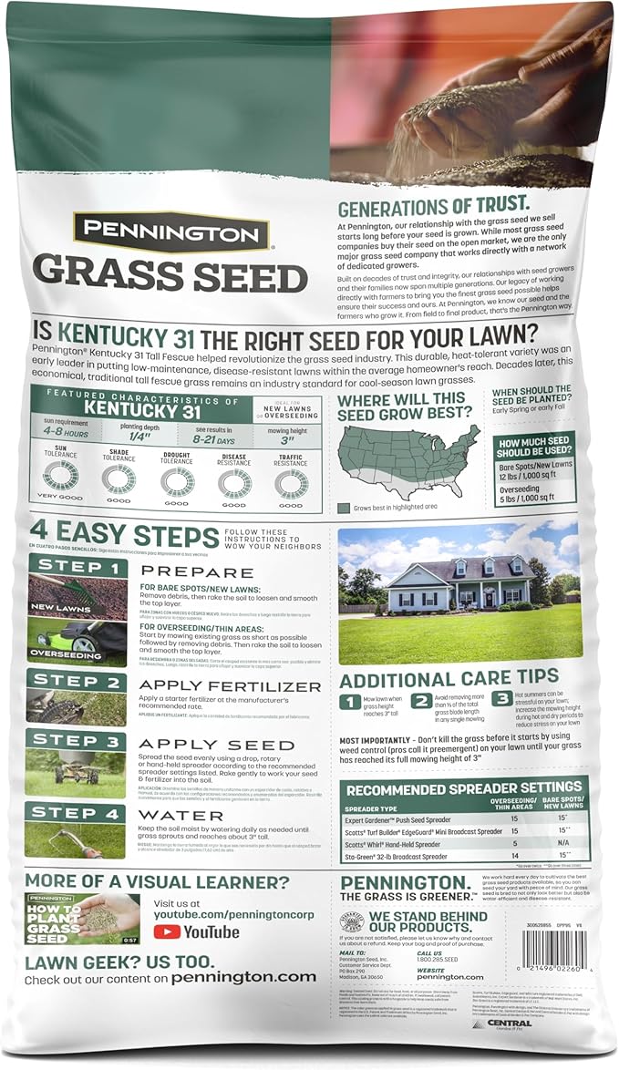 Pennington Kentucky 31 Tall Fescue Grass Seed 20 lb