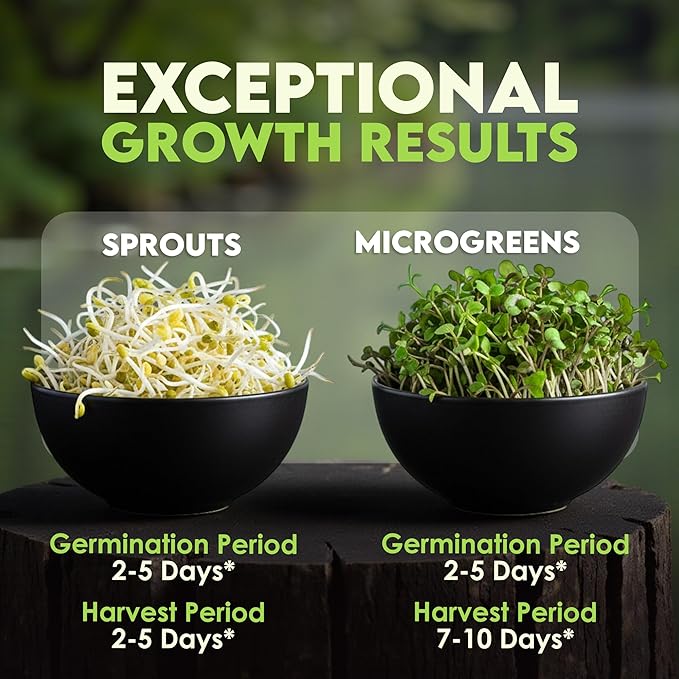Nature Jim’s Sprouts Organic Salad Mix – Non-GMO Microgreen Seeds, Perfect for Growing Nutritious Organic Broccoli, Alfalfa, Radish & Clover Sprouts – Easy Indoor/Outdoor Home Sprouting Seeds – 1lb