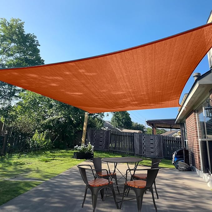 SUNLAX Sun Shade Sail 12' x 13' Terra Red Rectangle Canopy Sail Shade Cover UV Block Permeable Sunshade Outdoor for Patio Backyard Deck Pergola (We Make Custom Size)