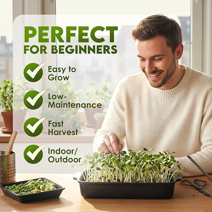 Nature Jims Organic Sunflower Seeds for Sprouting – Non-GMO, Premium Sunflower Microgreen Seeds – Nutritious, Fast Growing Sprouts & Easy to Plant – Ideal for Fresh Salads, Soups, & Smoothies – 8 Oz