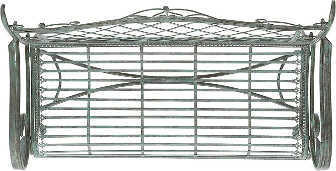 SAFAVIEH Outdoor Collection Abner Victorian Antique Dark Green Wrought Iron 46-inch Wide Garden Bench