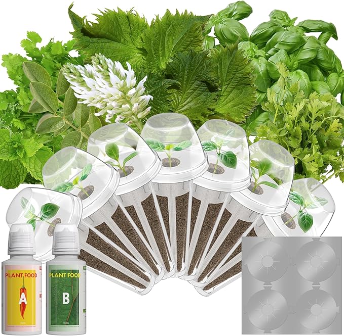 LYKOCLEAN Seeds for iDOO Hydroponics Growing System, 7 Seed pods, 350+ Seeds (Herb, 7-pods)