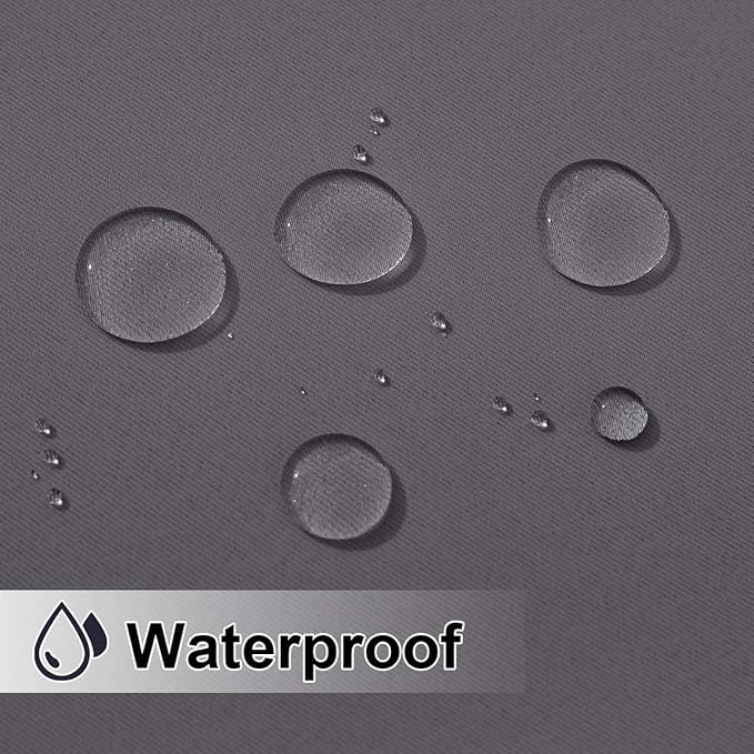 NICETOWN Grey Outdoor Curtains for Patio Waterproof 2 Panels, Windproof Rustproof Top & Bottom Grommet Thermal Insulated Blackout Privacy Outdoor Drapes for Gazebo/Pergola, W84 x L95