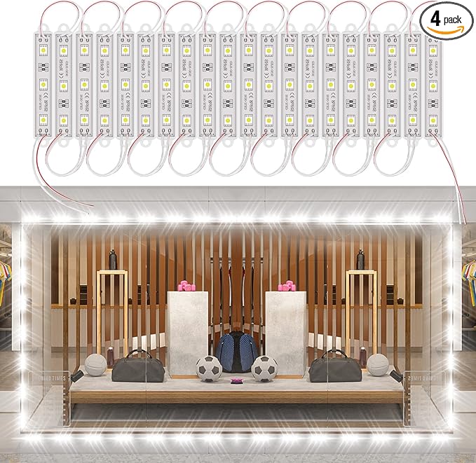 LED Storefront Lights Store Window Lights for Business Waterproof Decorative Light for Advertising Letter Signs Lightbox 5050 SMD Window Strips 40ft 80 Pieces LED Modules 4 Packs