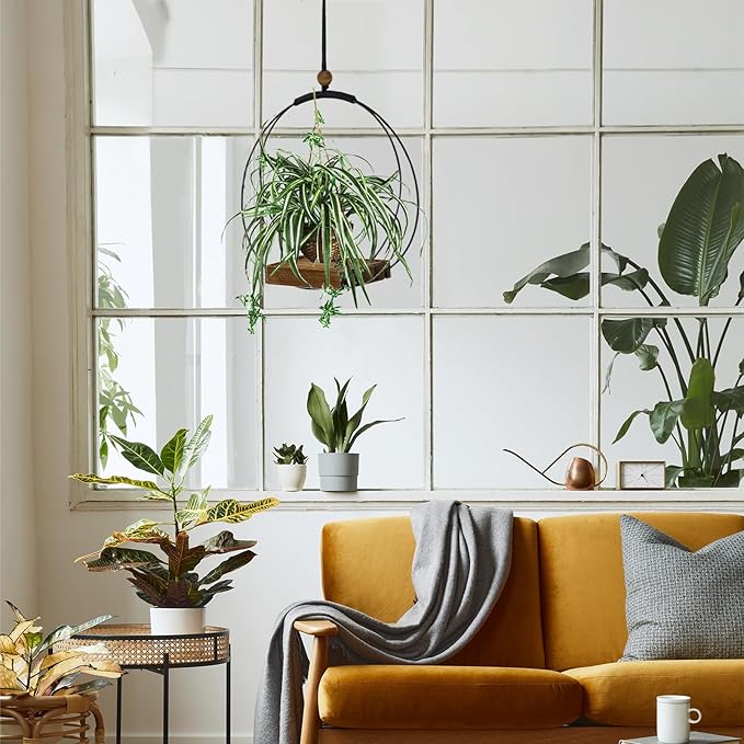 Hanging Planter for Indoor Plants - Outdoor Plant Hanger, Mid Century Metal Plant Hanger, Indoor Conner Ceiling, Gift for Mom, Plant Lovers, Housewarming