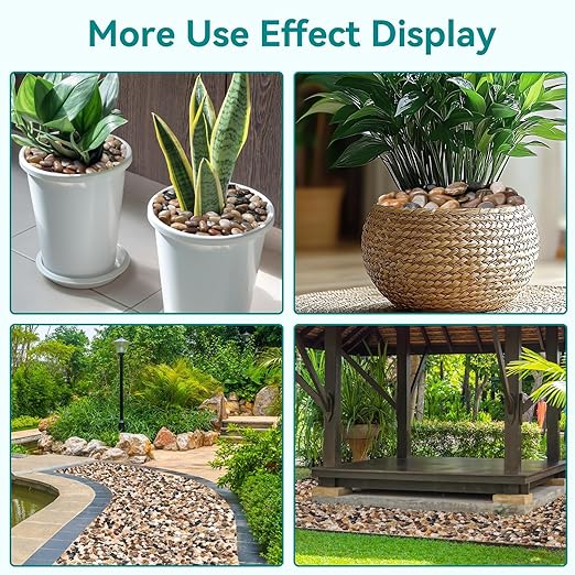 30 lbs River Rocks, 1-1 1/2 inch Plant Rocks for Pots Indoor, Decorative Garden Rocks Outdoor Landscaping, Polished Natural Stone for Walkways, Yard, Vases, Crafts