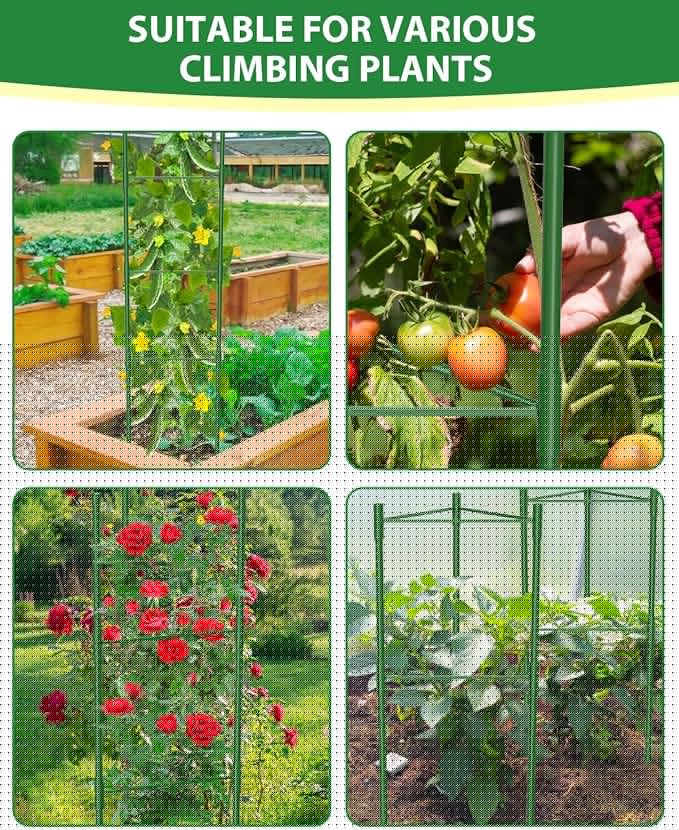 3 Pack Tomato Cages for Garden, 51in*13in Adjustable Tomatoes Plant Stakes Support Cages Trellis, Garden Trellis for Vegetable Flowers Fruits Climbing Plants- 20 Binding Wires Included