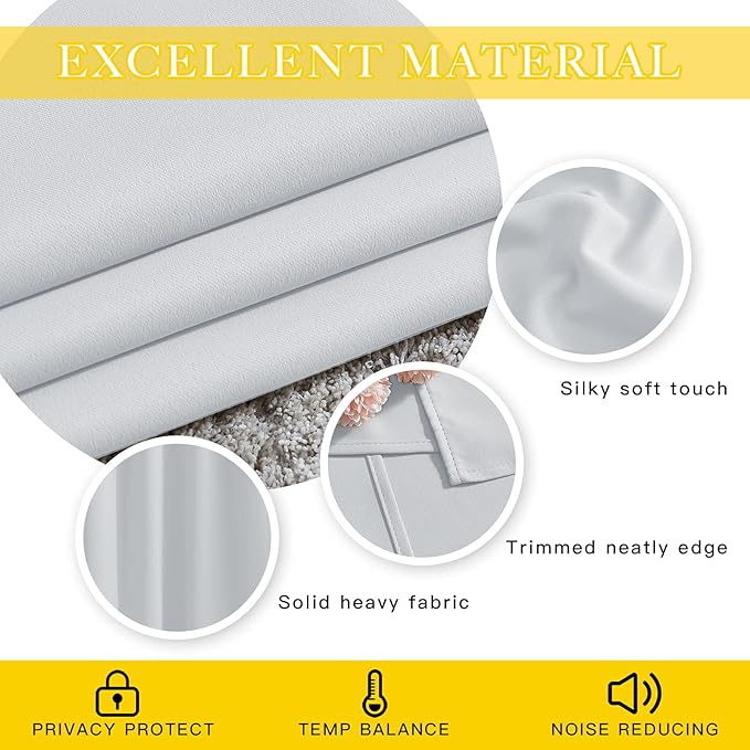 NICETOWN Patio Door Curtain Vertical Blinds, Reduce Sunlight Grommet Top Room Divider Curtain Panel Screen Partitions for Furniture Protecting (Greyish White, 80 inches Wide x 84 inches Long)