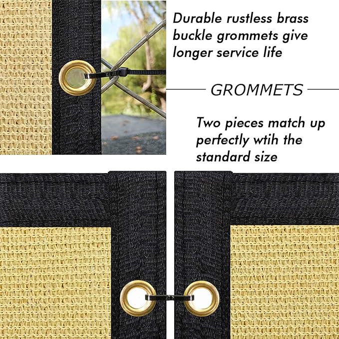 UPGRADE Privacy Fence Screen 5'x32' Sand Outdoor 90% Visibility Blockage 170 GSM Mesh Shade Cover Panels for Backyard,Balcony,Home Decoration with Zip Ties,Customized Avaliable