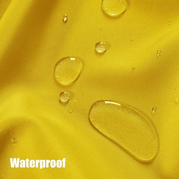BONZER Waterproof Outdoor Curtains for Patio Porch Pergola Cabana Light Filtering Privacy Grommet Indoor Curtain Panels for Bedroom Living Room, 1 Panel, 54W x 120L inch, Yellow