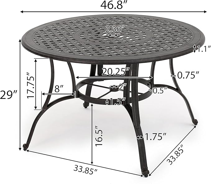 Christopher Knight Home Alfresco Outdoor Cast Aluminum Circular Dining Table, Bronze