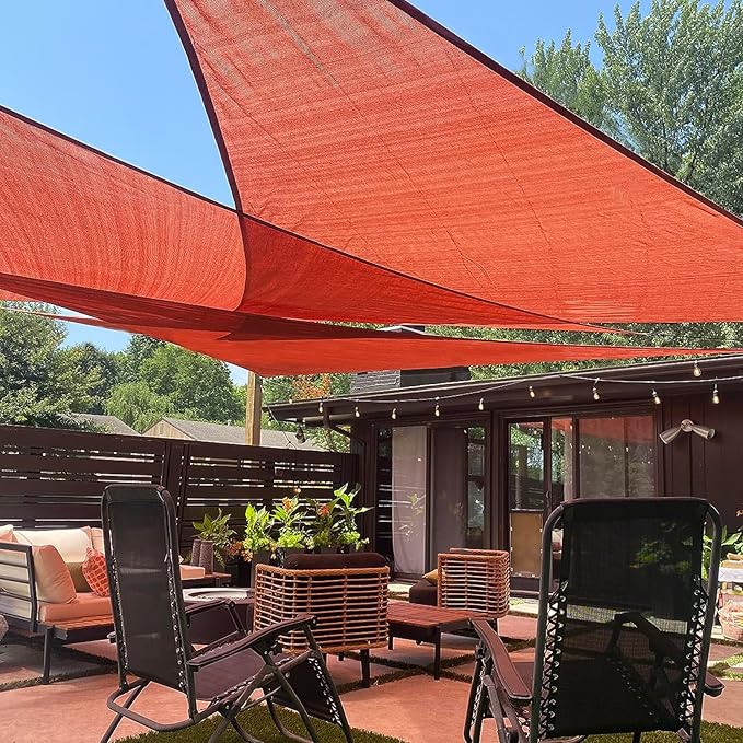 LOVE STORY Custom Size 11'x11'x15.6' Terra Red Sun Shade Sail Right Triangle Sunshade Fabric Awning Canopy for Patio Backyard Carport Pergola (Customized)