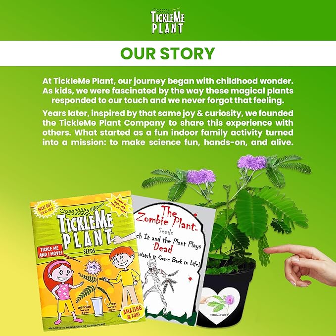 TickleMe Plant® Birthday Party Favors (2-Pack) – Touch It & Watch It Move! | Sensitive Plant Kids Grow Kit | Fun Interactive Indoor Gardening Gift for Kids, Classroom, STEM Activity