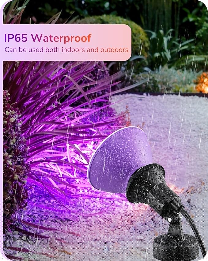 EDISHINE PAR38 Purple & Orange LED Flood Light Bulbs Outdoor, Dimmable LED Light Bulb, 18W(120W Equivalent), Outdoor Weatherproof Light Bulb, E26 Base, 4 Pack