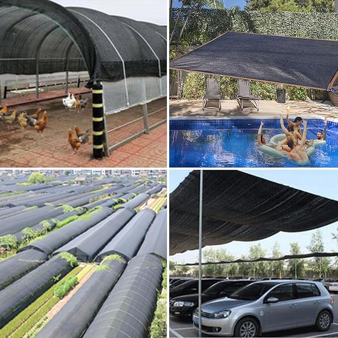 Shade Cloth 90% Sunblock Net for Garden Patio, Shade Sails -for Plants Greenhouse Outdoor Pergola Lawn Swimming, Sun Screens for Kennel Chicken Coop Easier to Hang Net Cover, 16x20 FT