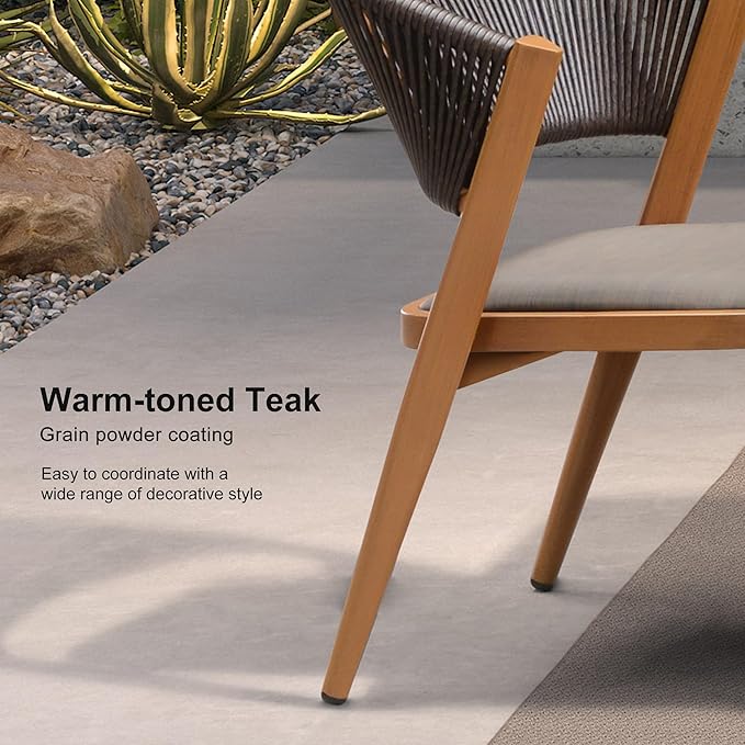 PURPLE LEAF 9 Pieces Round Outdoor Dining Set Large Outdoor Dining Table and Chairs Aluminum Wicker Rattan Patio Furniture Set for Lawn Porch Deck Brown
