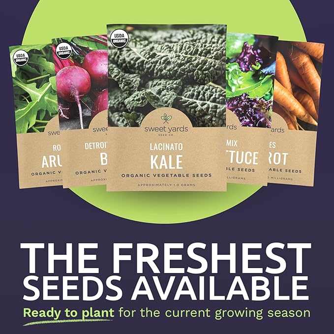 Organic Cool Weather Spring & Fall Seeds Variety Pack - 13 Individual Packs - 2026 Season - Carrots, Beets, Spinach, Broccoli and More! for Indoor & Outdoor Planting (Non-GMO, Certified Organic)