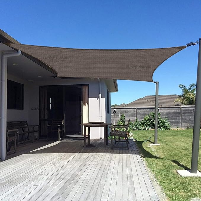 SUNNY GUARD Custom Size 7'x10' Brown Sun Shade Sail Rectangle UV Block Shade for Backyard Yard Patio Deck Garden(Customized)