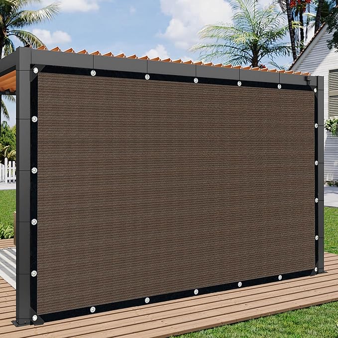 Mocha Sun Shade Cloth,Pergola Shade Cover with Reinforced Grommets,90% Shade Fabric Fence Privacy Screen Balcony,Pergola Shade Cover Canopy Garden Carport Porch Deck Patio Shade,16x20FT