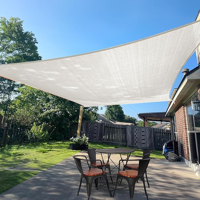 SUNLAX Sun Shade Sail 12' x 13' Peach Fuzz Rectangle Canopy Sail Shade Cover UV Block Permeable Sunshade Outdoor for Patio Backyard Deck Pergola (We Make Custom Size)