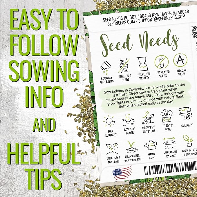 Seed Needs Italian Parsley & Chives Seeds for Planting Fresh Kitchen Herbs - Non-GMO Heirloom & Untreated Perennial Herb Seed to Plant a Culinary Garden Indoors or Outdoors (2 Pack Duo)