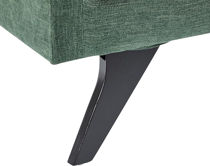 Christopher Knight Home Cagle Upholstered Loveseat Sofa with Splayed Legs, Birch Wood Frame Lounge Chair, Living Room Chaise Lounge Chair Indoor, Soft Lounge Sofa with Rolled Accent Pillow, Green